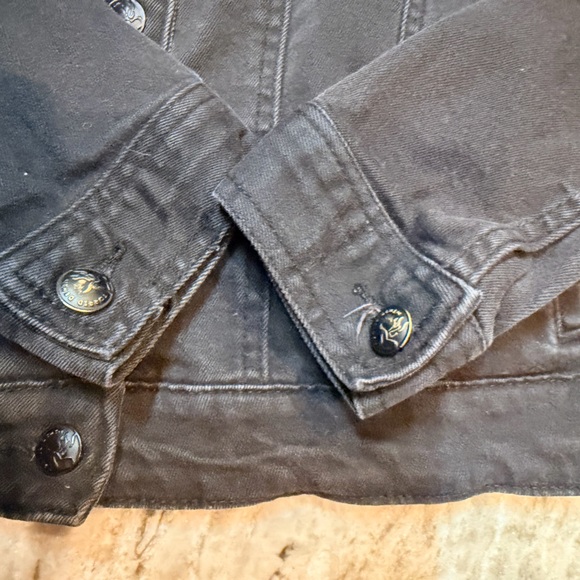 Torrid Black Denim Jacket Size 0 Stretch Jean Jacket large - Picture 2 of 10